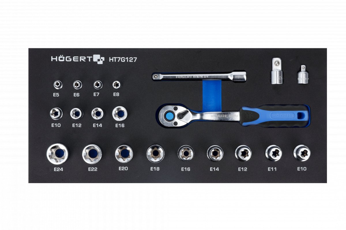 Verktygspaket Hogert HT7G127; 3/8''; 22 st.