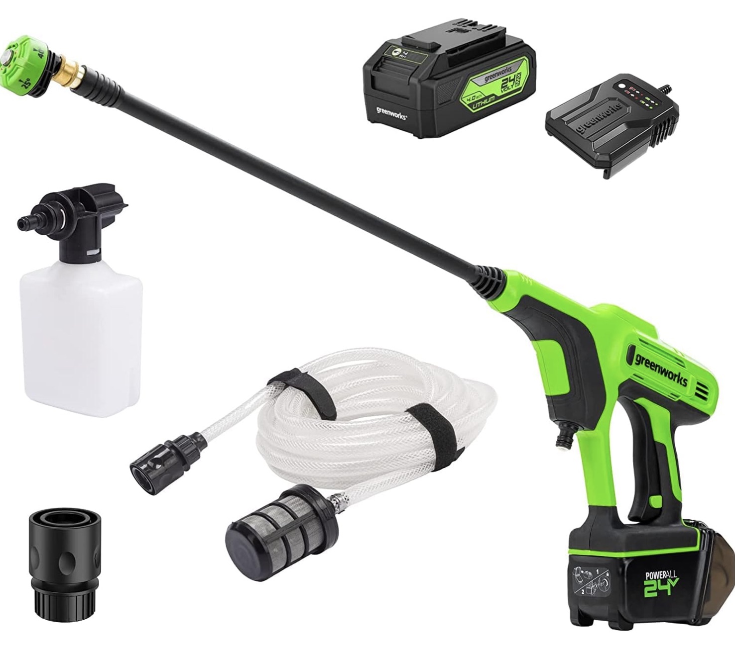 Portabel tvätt Greenworks G24PWK4; 24 V; 1x4,0 Ah batt.