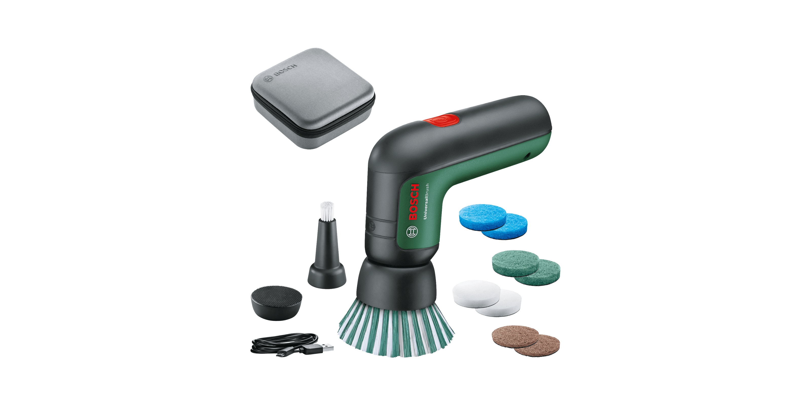 Tvättborste Bosch UniversalBrush; 3,6 V; 1x2,0 Ah batt. + tillbehör