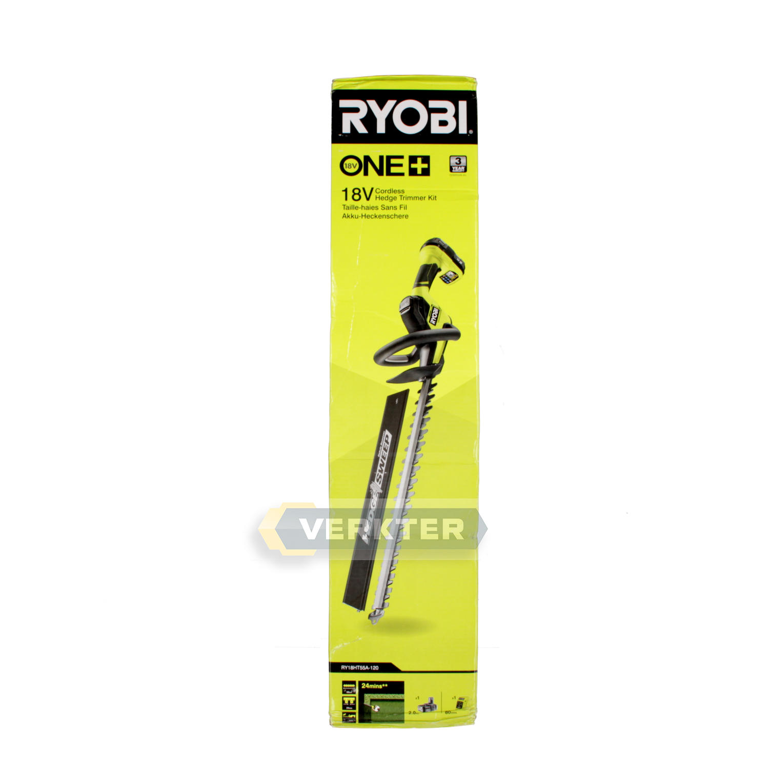 Sladdlösa häcksaxar Ryobi RY18HT55A-120; 18 V; 1x2,0 Ah; 55 cm längd