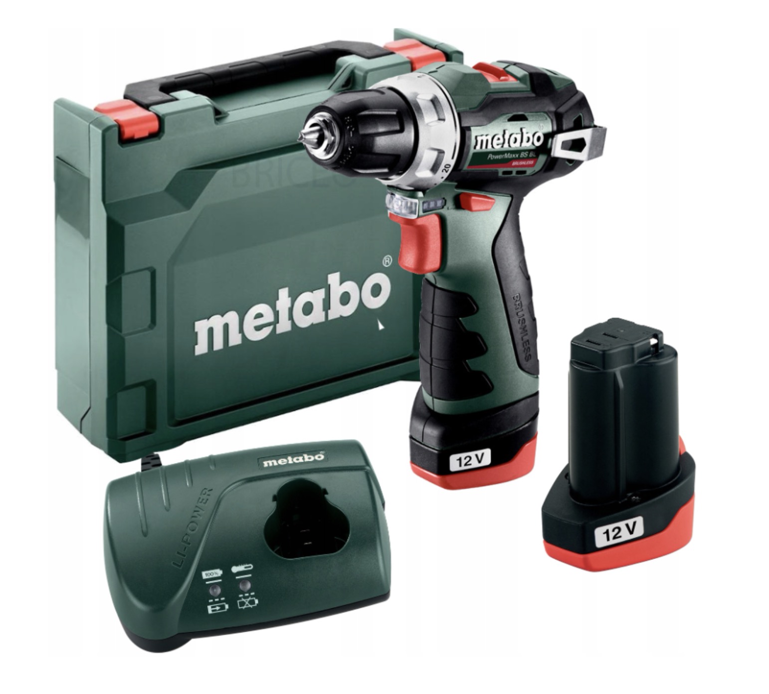 Skruvdragare/borr Metabo PowerMaxx BS BL; 12 V; 2x2,0 Ah batt.