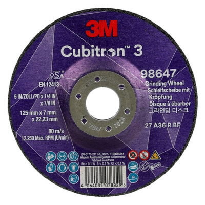 Slipskiva 3M Cubitron 3 A36 R BF; 125x7 mm