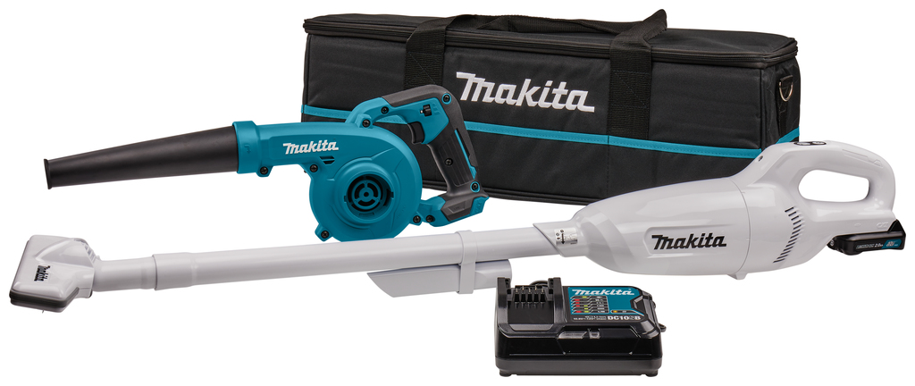 Verktygspaket Makita CLX245SAX1 (CL108FDZW + UB100D); 12 V; 1x2,0 Ah batt.