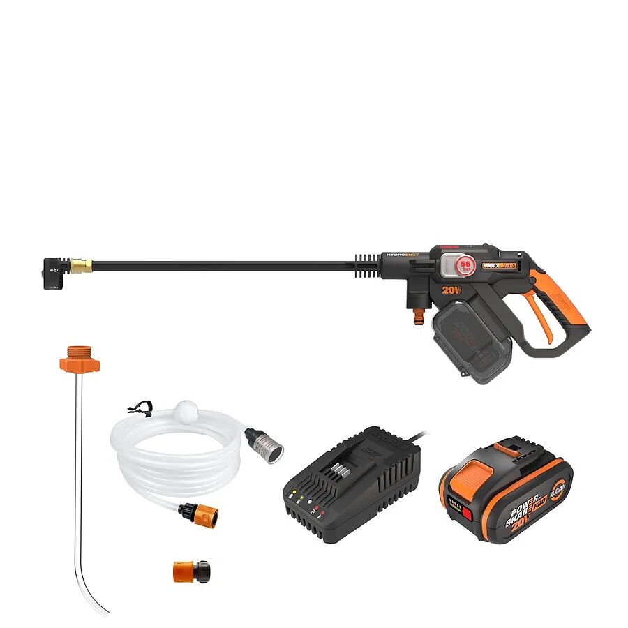 Portabel tvätt Worx HydroShot WG633E; 20 V; 1x4,0 Ah batt.