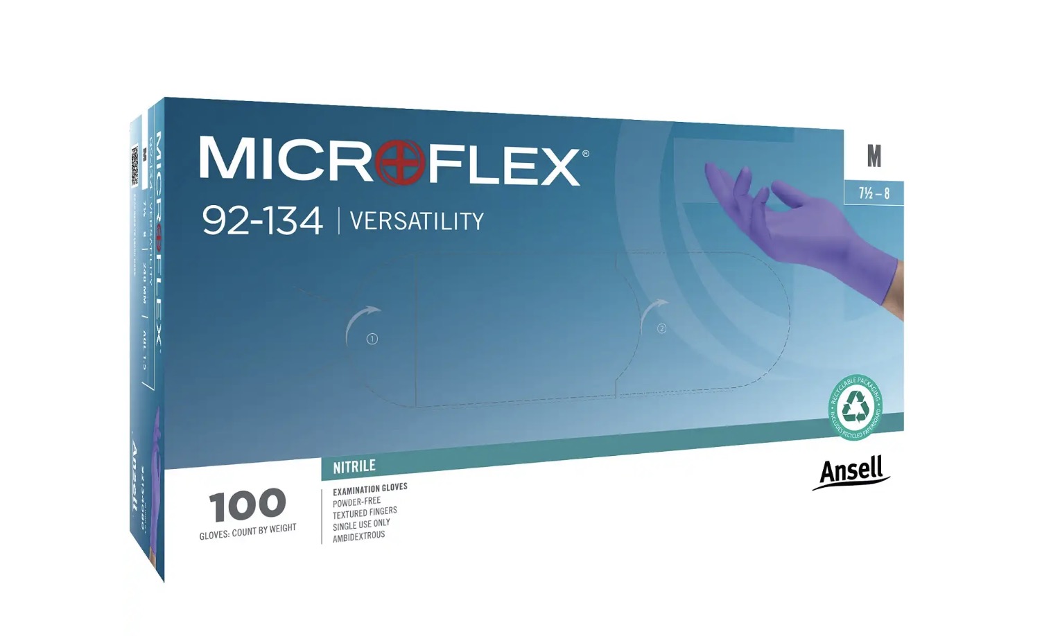 Handskar Ansell Microflex 92-134; M; 100 st.