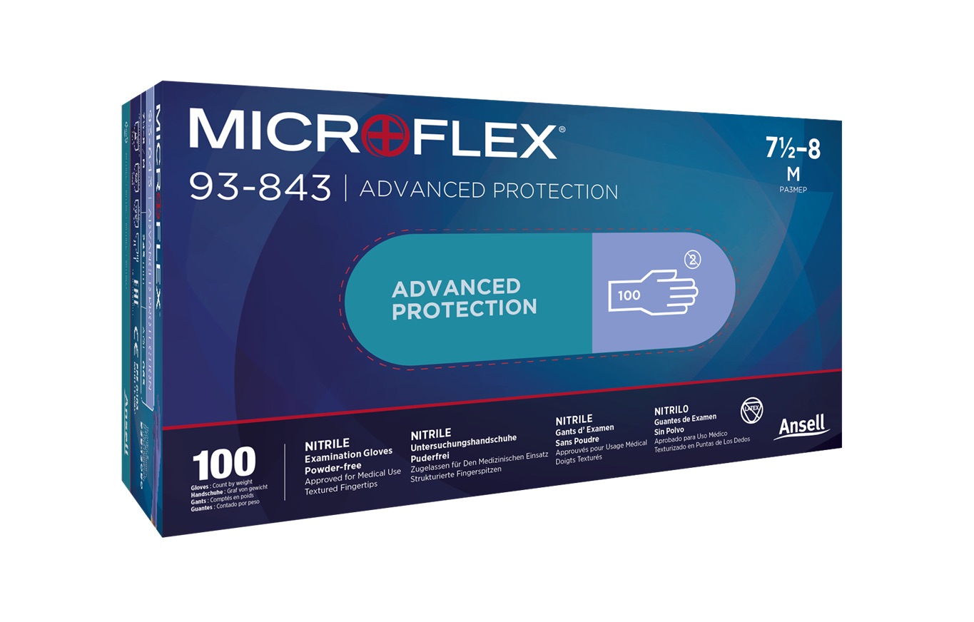 Handskar Ansell Microflex 93-843; L; 100 st.