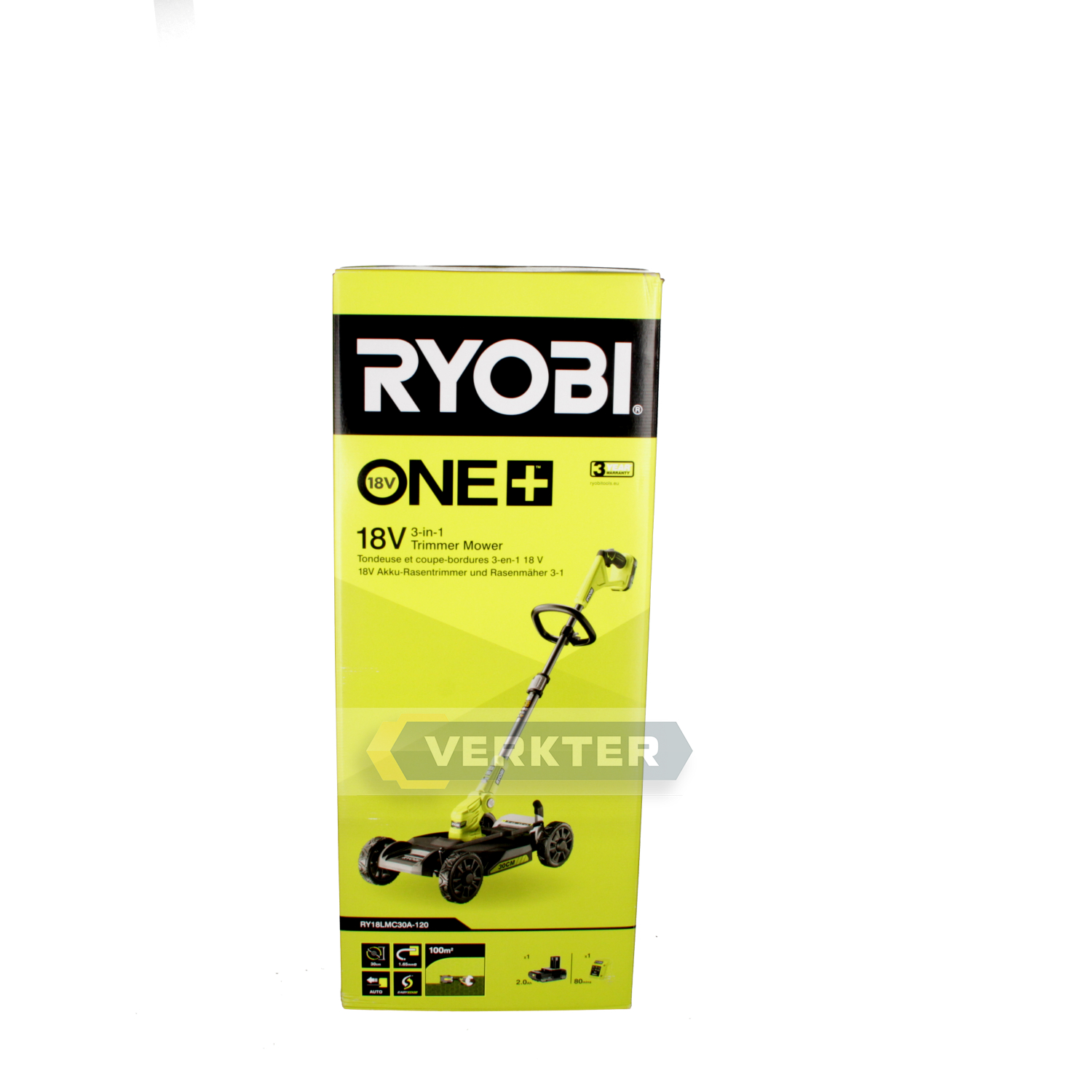 Gräsklippare Ryobi RY18LMC30A-120; 18 V; 1x2,0 Ah batt.