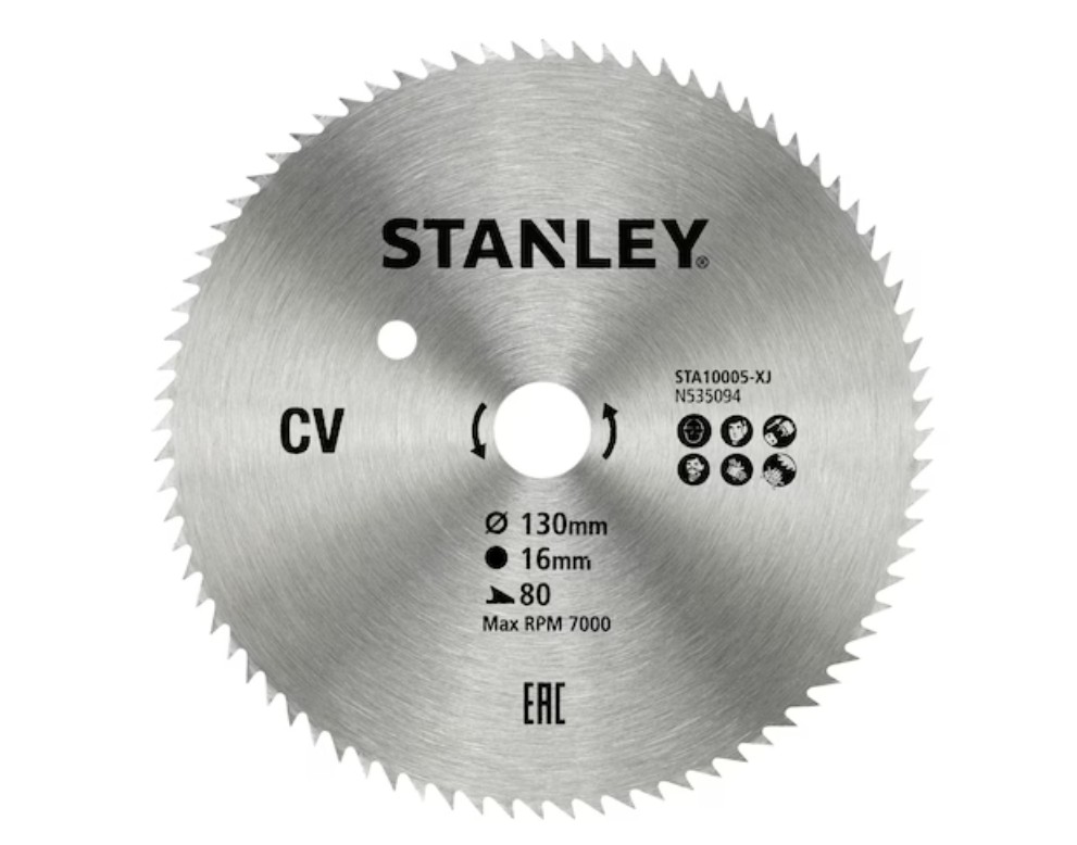 Sågklinga för trä Stanley STA10005-XJ; 130x16 mm; 80T
