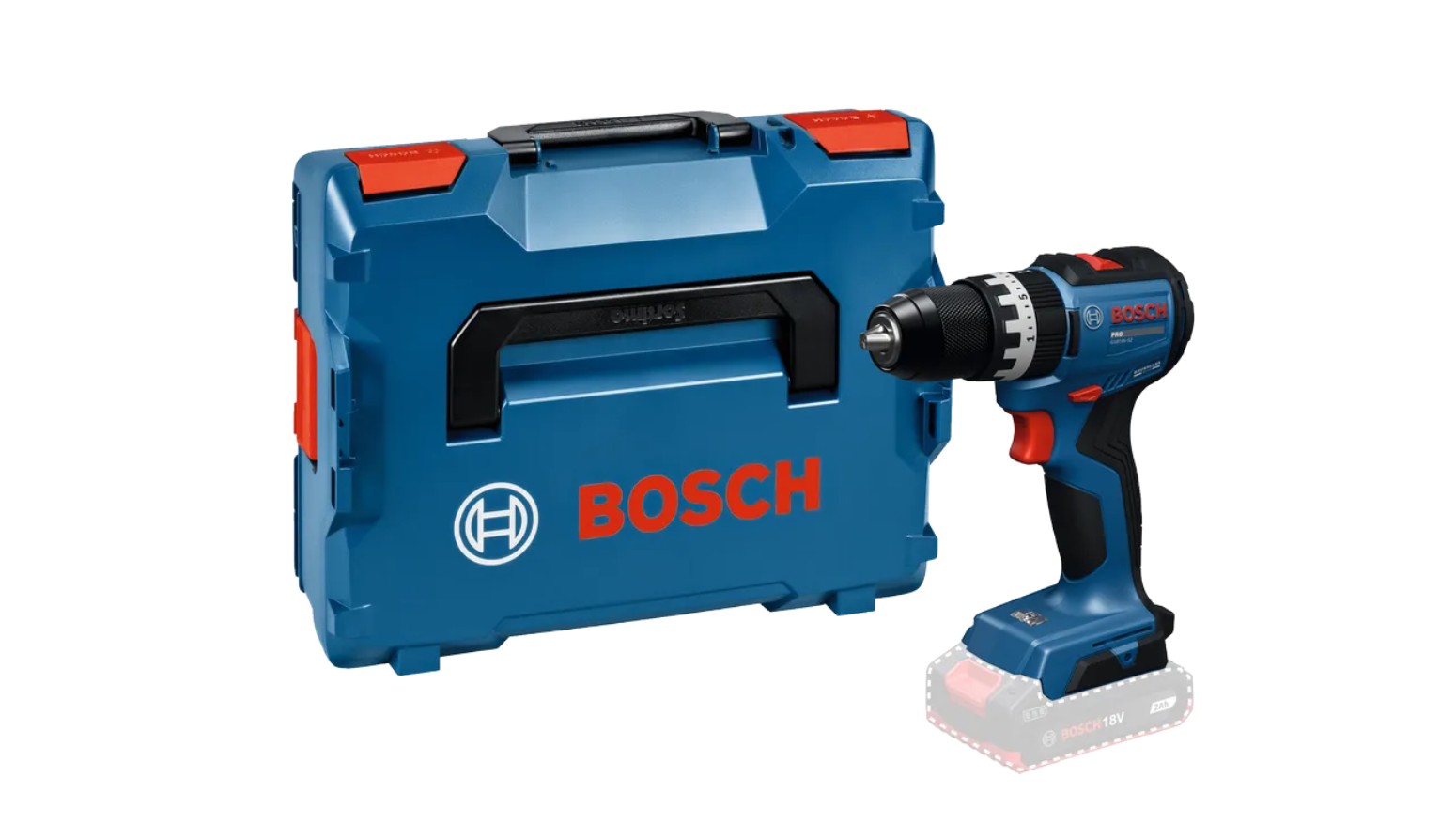 Slagskruvdragare / borr Bosch GSB18V-52; 18 V (utan batteri och laddare) + L-BOXX 136