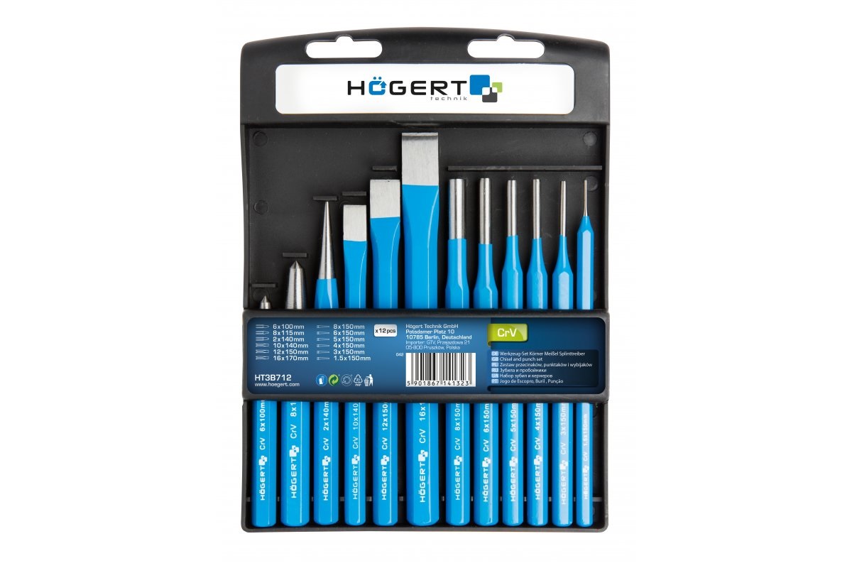 Mejselset Hogert HT3B712; 12  st.