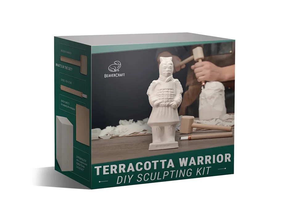 Snideriset BeaverCraft Terracotta Warrior; för figursnideri för nybörjare