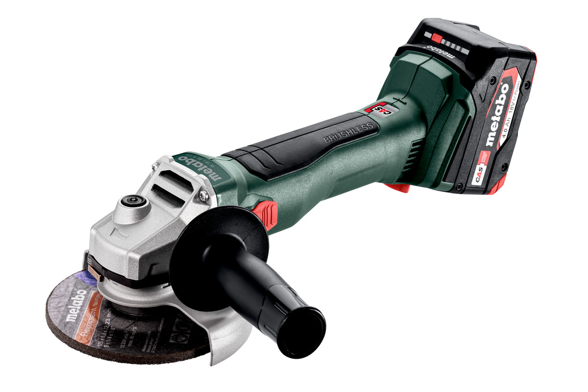 Vinkelslip Metabo W 18 L BL 9-125; 18 V; 2x4,0 Ah batt.