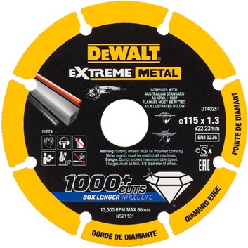 Diamantkapskiva DeWalt DT40251-QZ; 115x22,23x1,3 mm