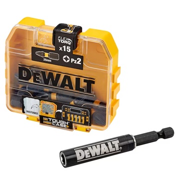 Bitssats  DeWalt DT70618T-QZ; PZ2; 15 st. + Magnethållare