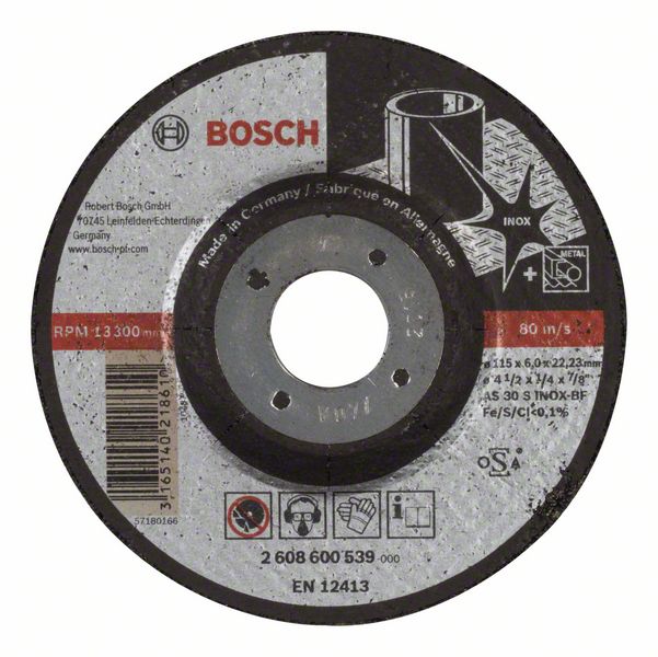 Slipskiva Bosch AS 30 S INOX BF; 115x6 mm