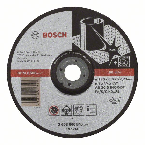 Slipskiva Bosch AS 30 S INOX BF; 180x6 mm