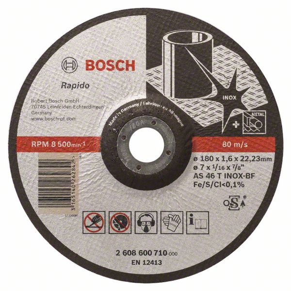 Kapskiva Bosch AS 46 T INOX BF; 180x1,6 mm