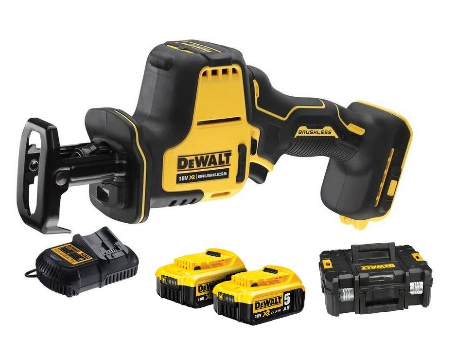 Batteridriven tigersåg DeWalt DCS369P2-QW; 2x5,0 Ah batt.