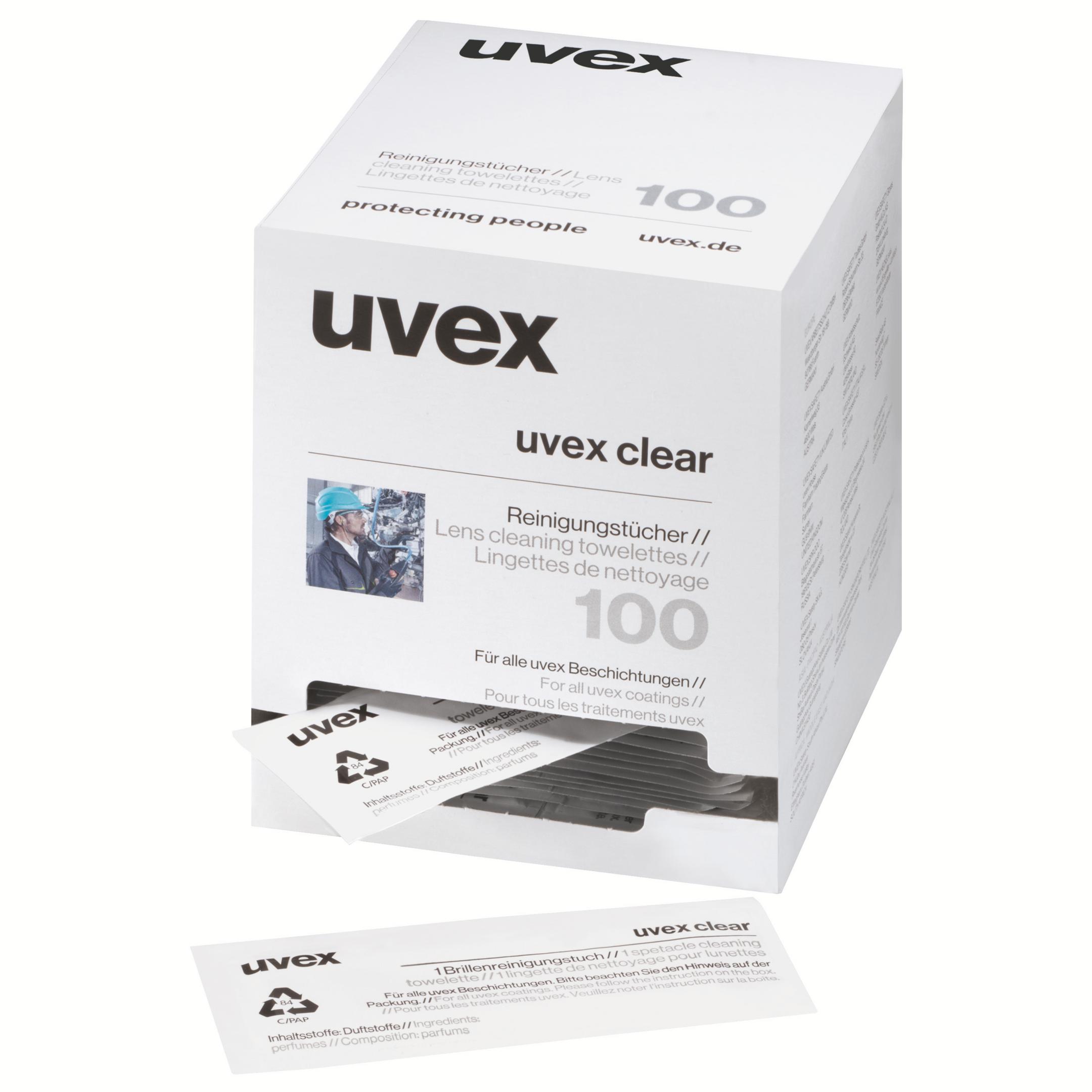 Rengöringsservetter UVEX 9963005; för glasögon; 100 st