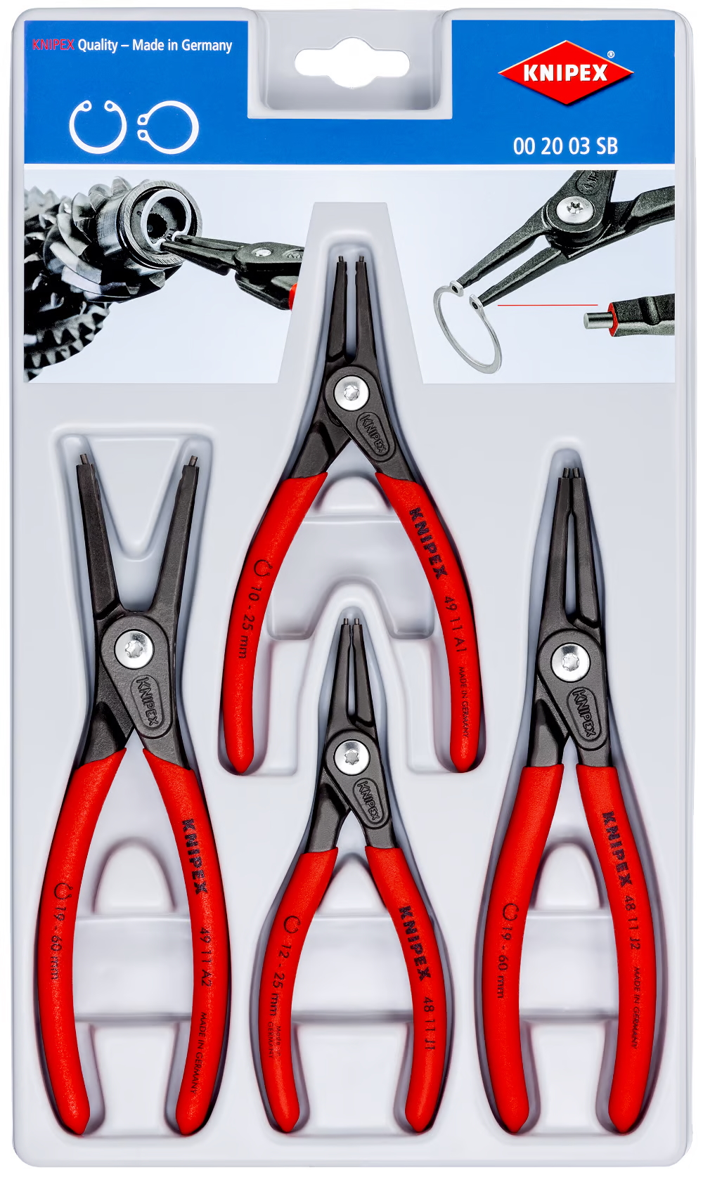 Tångset Knipex 002003SB; 4 st.
