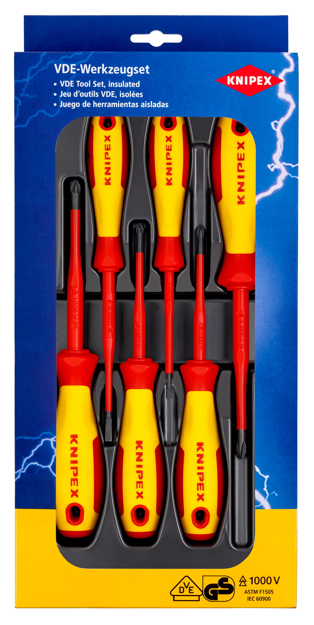 Skruvmejselsats Knipex 002012V04; 6 st.