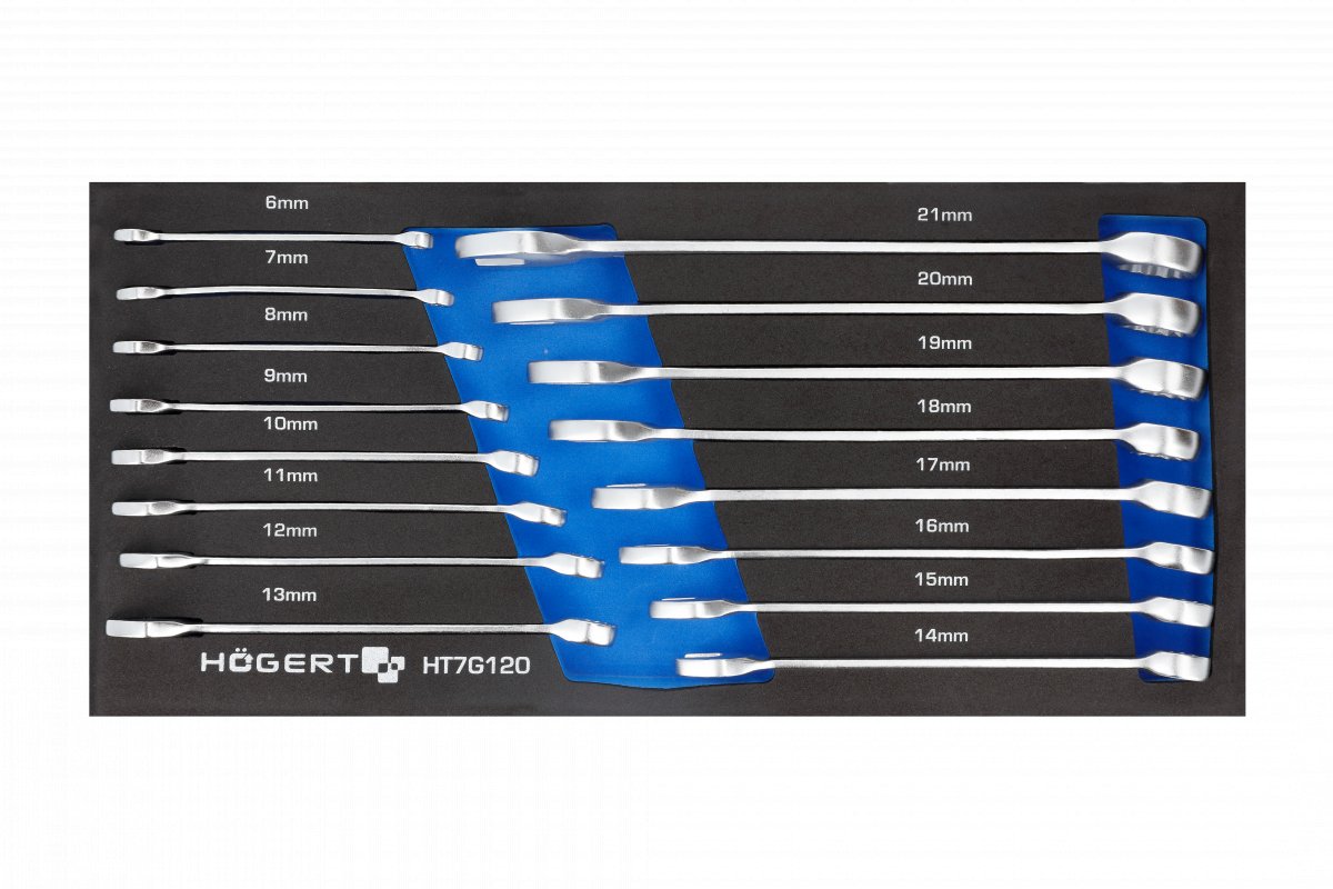 Nyckelsats Hogert HT7G120-1; 6-21 mm; 16 st.
