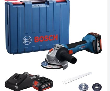 Vinkelslip Bosch GWS 18V-8 Professional; 125 mm; 18 V; 2x4,0 Ah batt.; + Väska