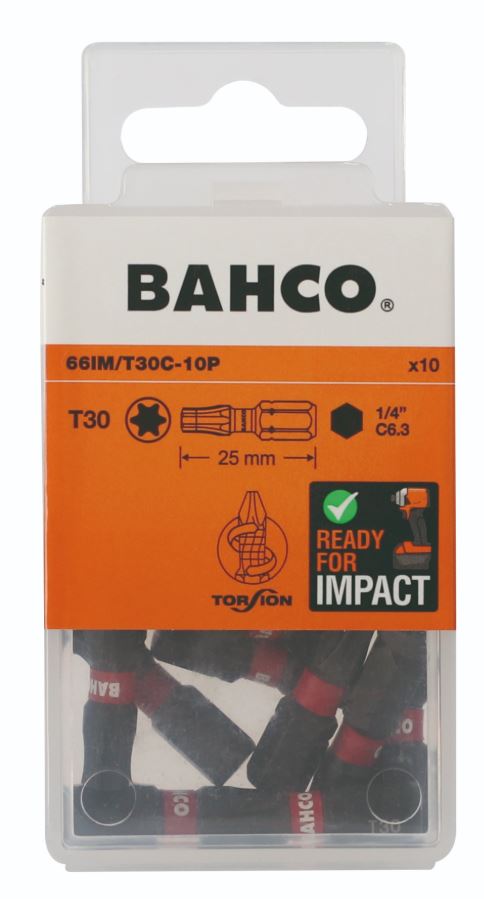 Impulsvridmunstycke Bahco 66IM/T30C-10P; T30; 25 mm; 10 st.
