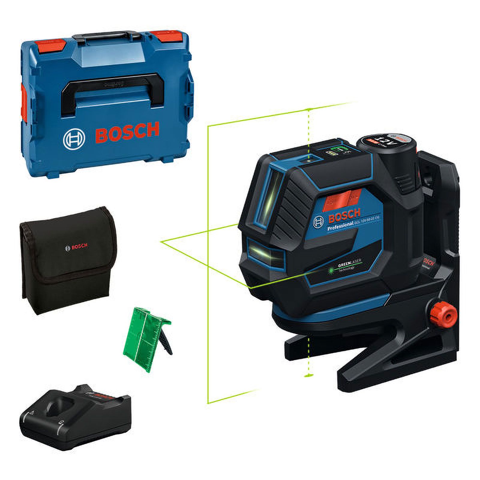 Korslinjelaser Bosch GCL 12V-50-22 CG Professional; 12 V; 1x2,0 Ah batt. + L-Boxx 136