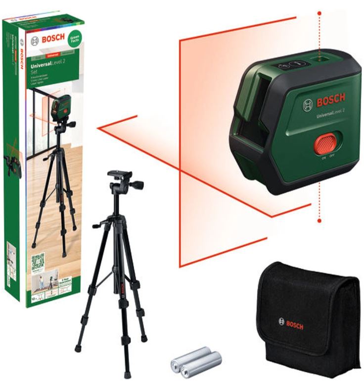 Korslinjelaser Bosch UniversalLevel 2; med tillbehör