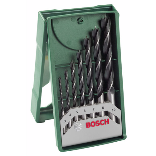 Borrsats för trä Bosch ; 3-10 mm; 7 st.