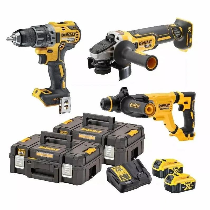 Verktygspaket DeWalt DCK327P2T-QW (DCD791 + DCH263 + DCG405); 18 V; 2x5,0 Ah batt.