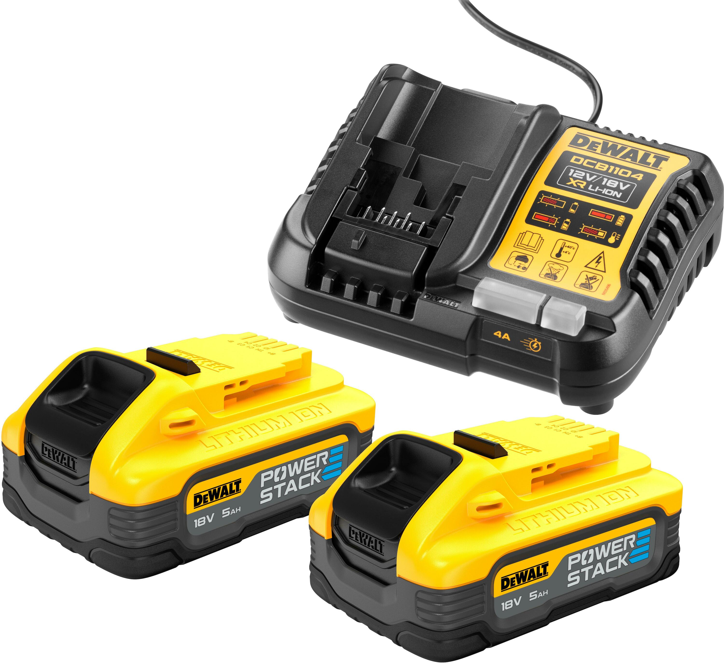 Tillbehörsset DeWalt DCB1104H2-QW; 18 V; 2x5,0 Ah batt.