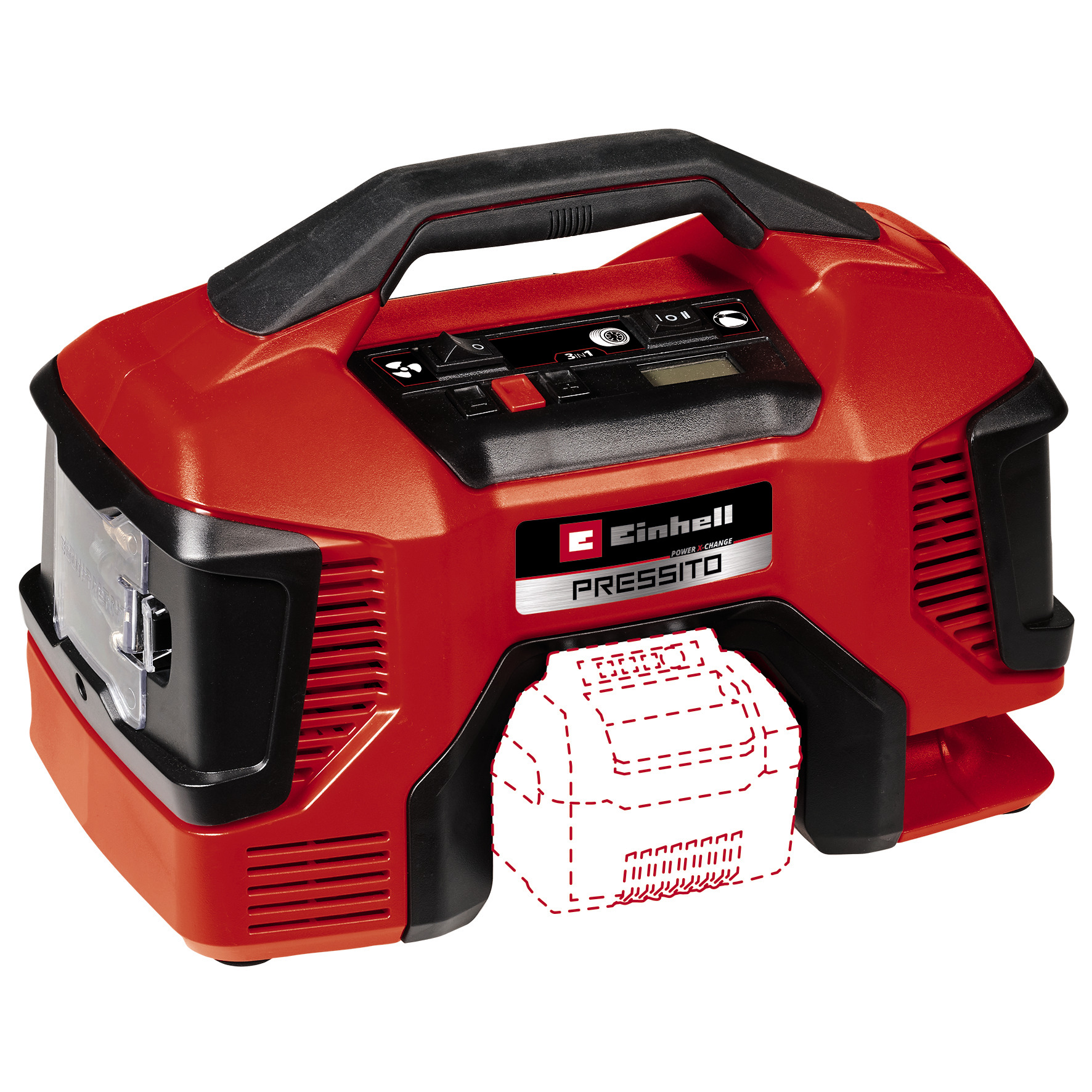 Sladdlös luftpump Einhell PRESSITO 18/21 SOLO; 18 V (utan batteri och laddare)