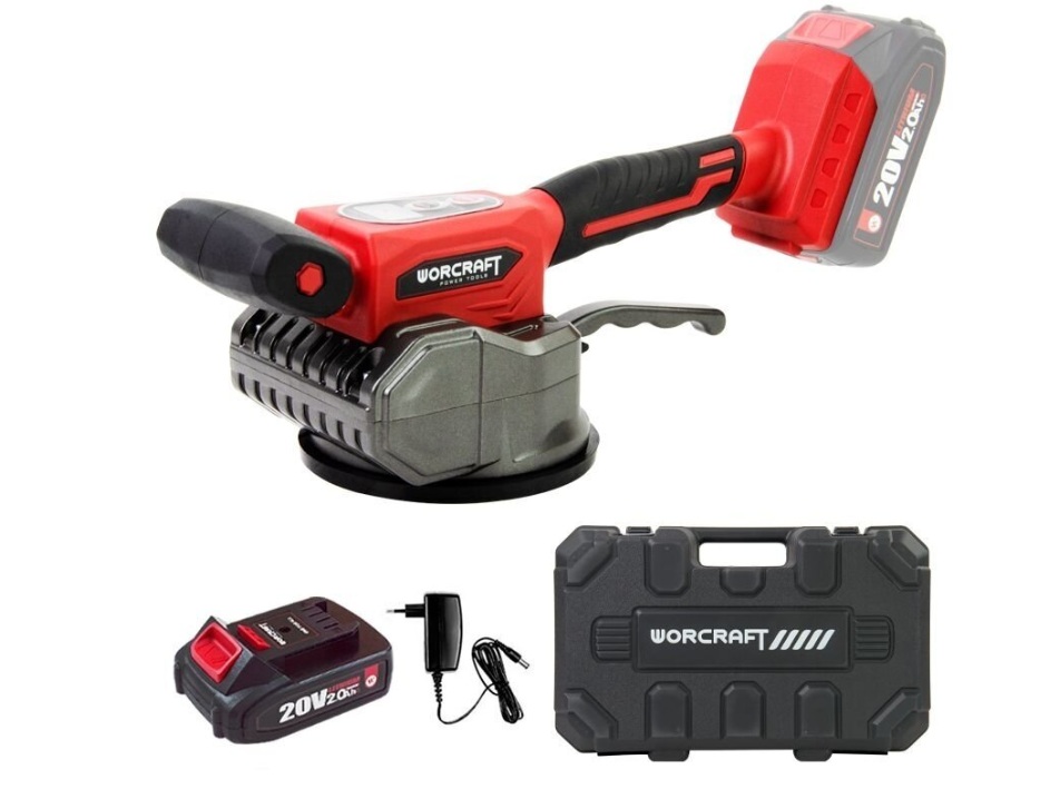 Vibrerande sugkopp / kakelhållare Worcraft CTTS20LiM; 20 V; 1x2,0 Ah batt.