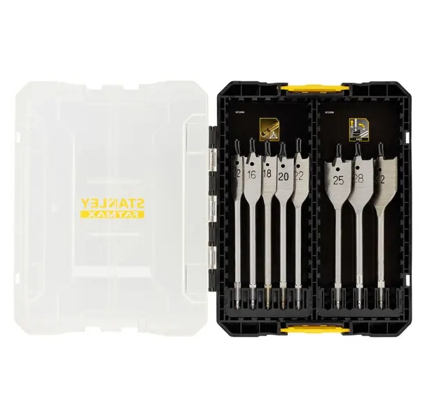 Flatborrsats för trä Stanley STA88556-XJ; 12-32 mm; 152 mm; 8 st.