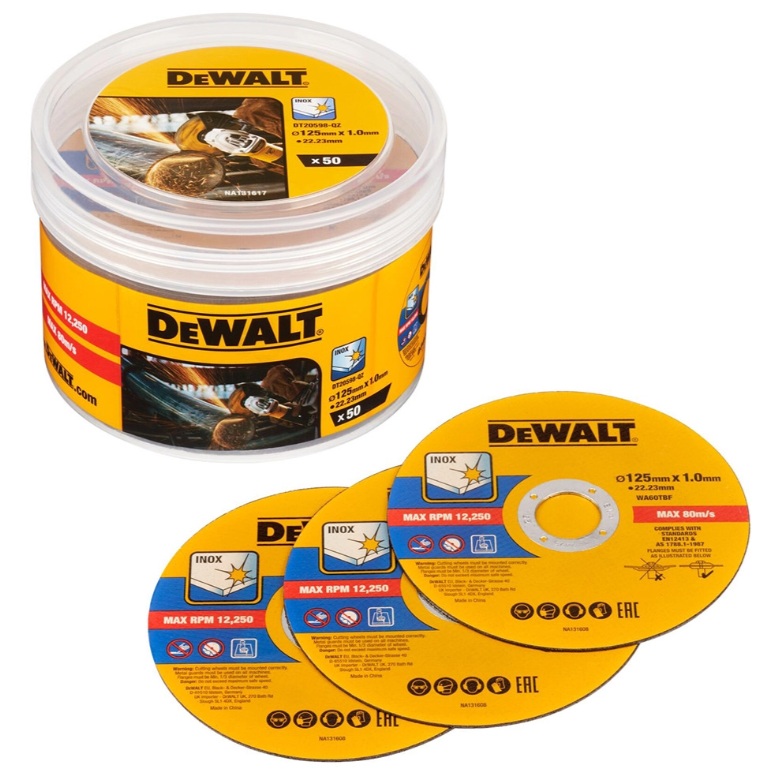 Kapskiva DeWalt DT20598-QZ; 125x22,23x1,0 mm; 50 st.