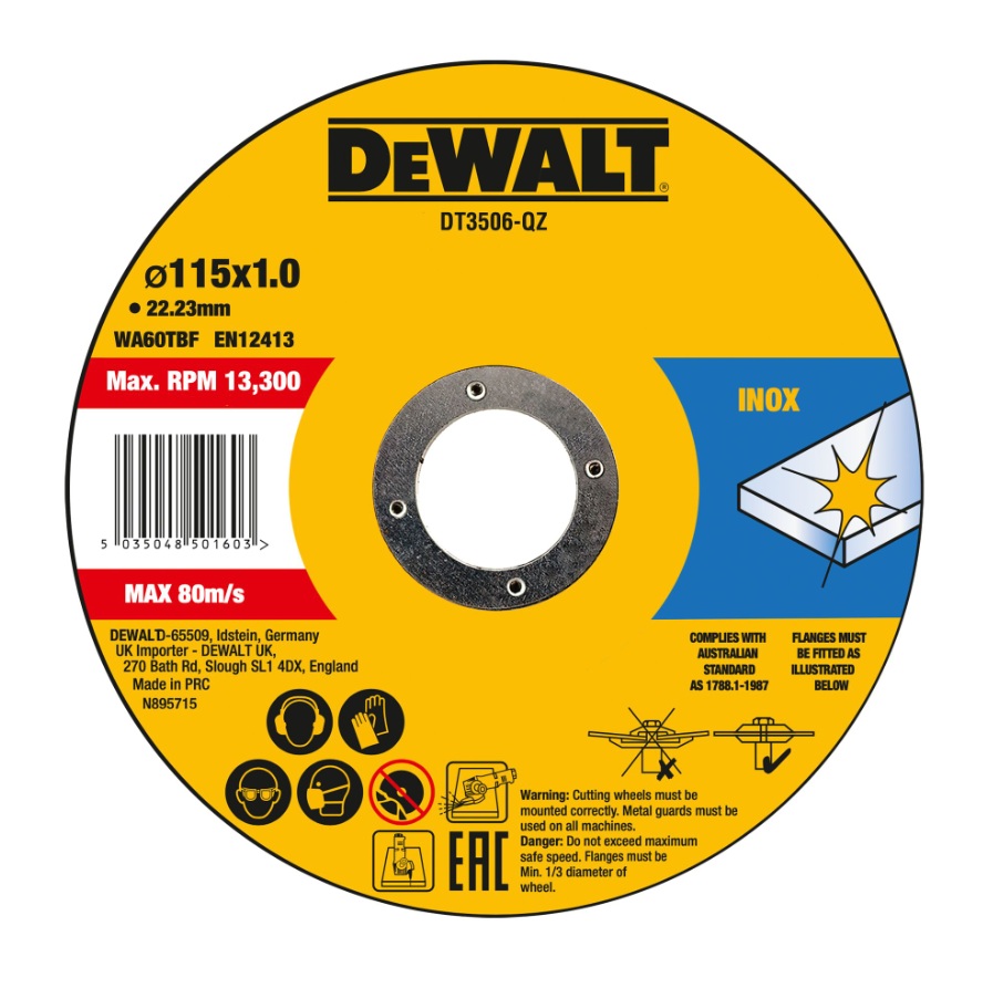 Kapskiva DeWalt DT3506-QZ; 115x22,23x1,0 mm; 10 st.