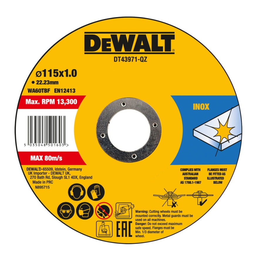 Kapskiva DeWalt DT43971-QZ; 115x22,23x1,0 mm; 10 st.