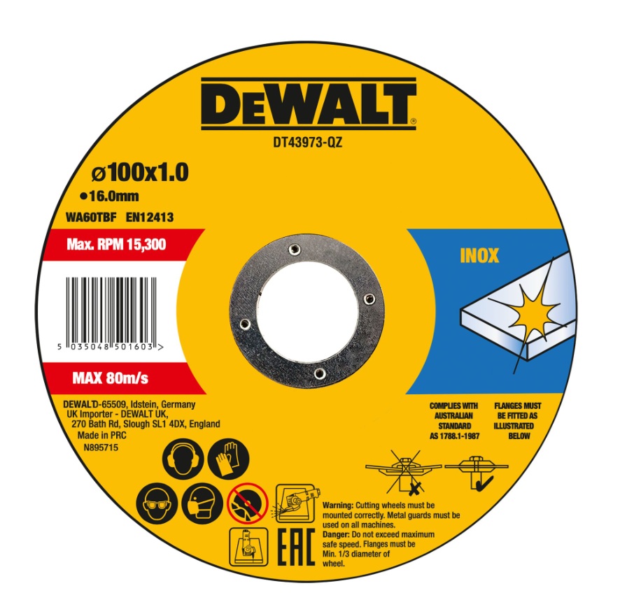 Kapskiva DeWalt DT43973-QZ; 100x16x1,2 mm; 10 st.