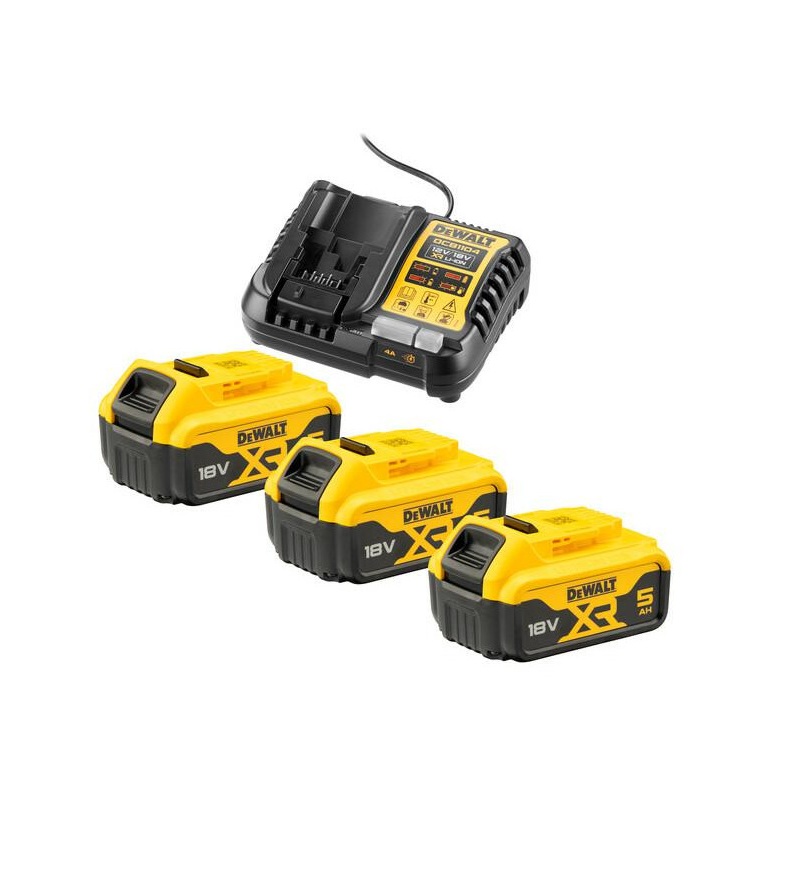 Tillbehörsset DeWalt DCB1104P3-QW; 18 V; 3x5,0 Ah batt.