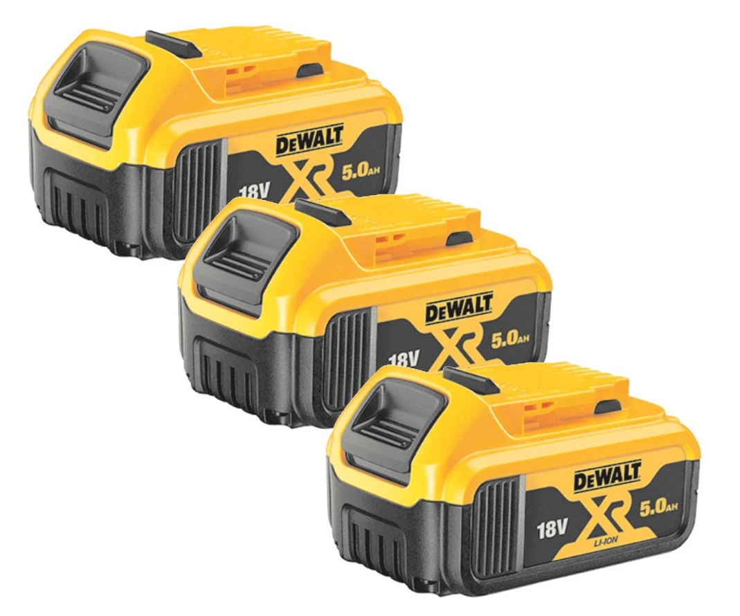 Batteri DeWalt DCB184P3-XJ; 18 V; 5,0 Ah; Li-ion; 3 st.