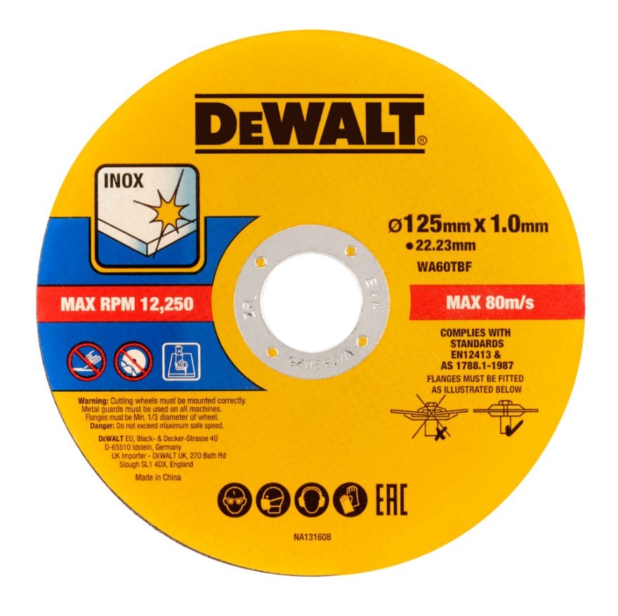 Kapskiva DeWalt DT20594-QZ; 125x22,23x1,0 mm; 25 st.