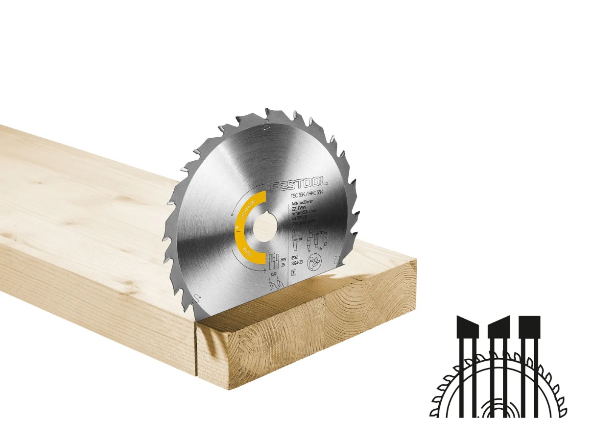 Sågklinga för trä Festool 578585; 160x20x1,6 mm; Z25; 13°