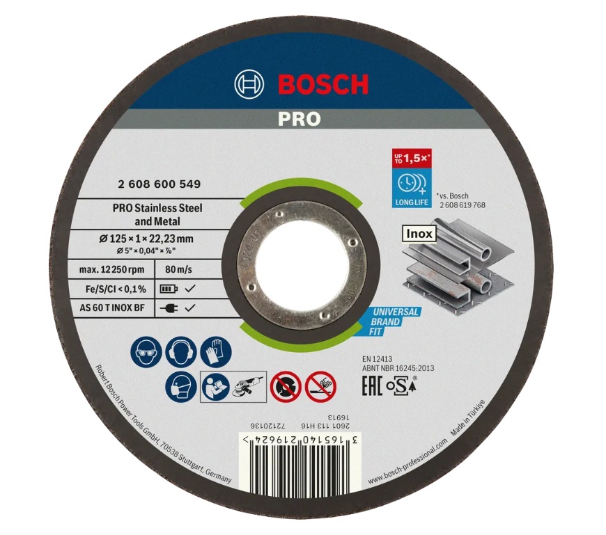 Kapskiva Bosch 2608626113; 125x22,23x1,0 mm; 100 st.