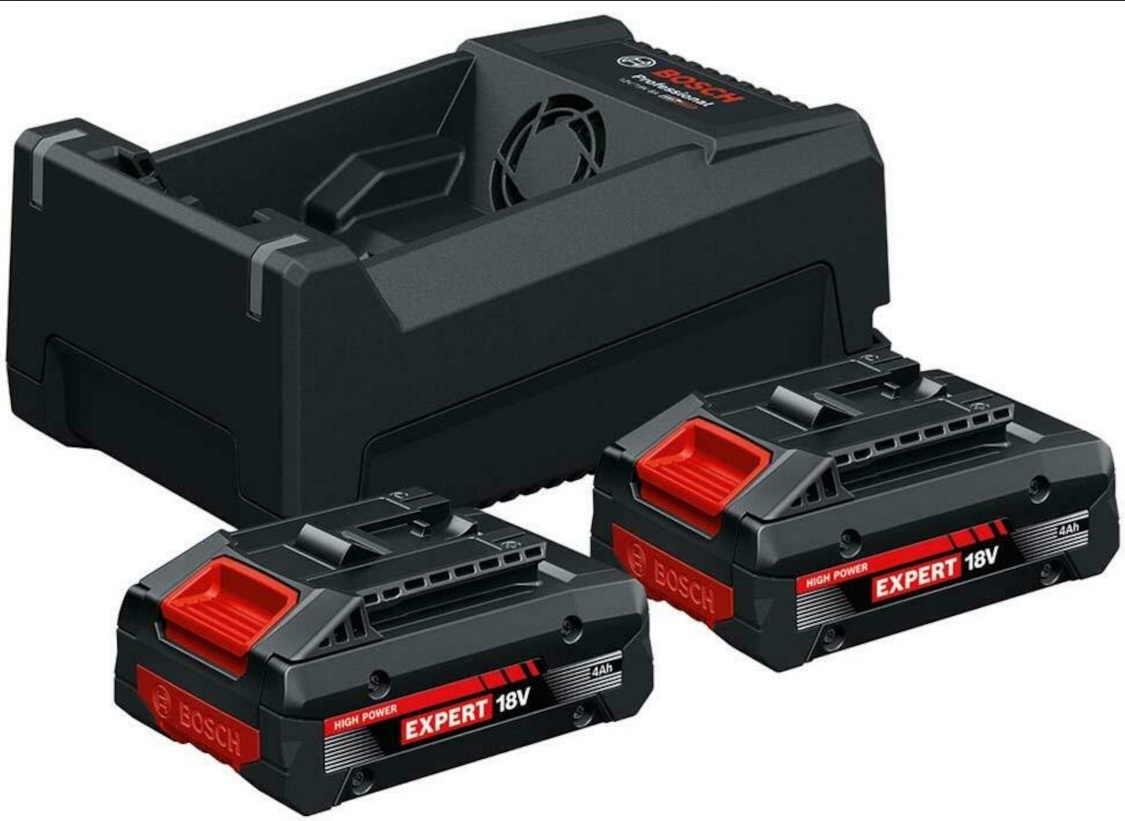 Tillbehörsset Bosch 1600A0373J; 18 V; 2x4,0 Ah batt.