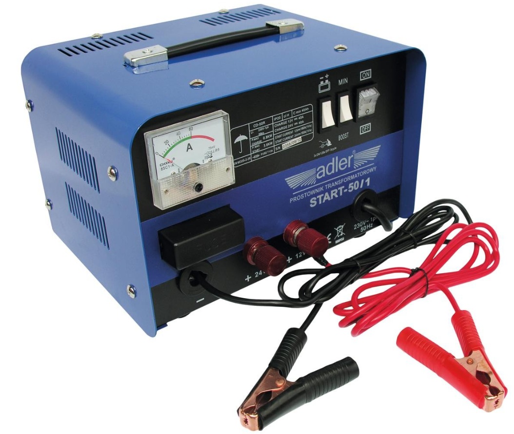 Batteriladdare för bilar/Startenhet Adler START-50/1; 12-24 V