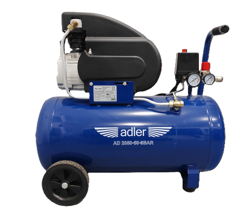Oljesmord luftkompressor Adler AD2050-50-8bar + tillbehör
