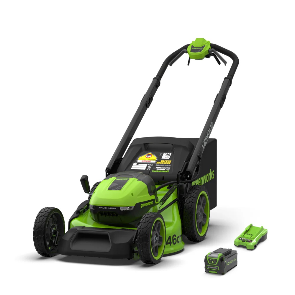Batteridriven gräsklippare självgående Greenworks MO40L416-01; 40 V; 46 cm; 1x4,0 Ah batt.
