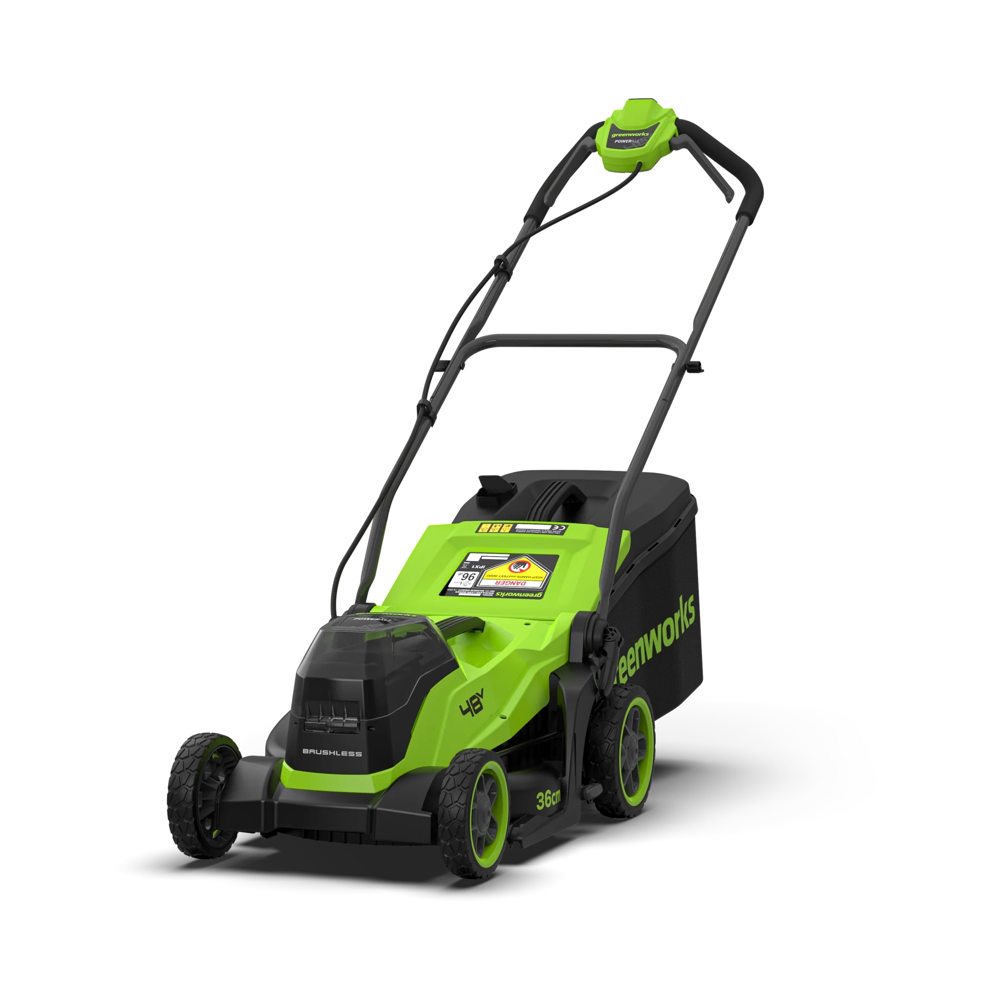 Batteridriven gräsklippare Greenworks LM3602A1; 48 V; 36 cm (utan batteri och laddare)